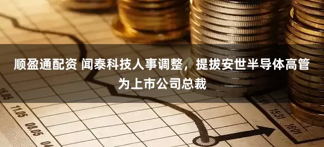 顺盈通配资 闻泰科技人事调整，提拔安世半导体高管为上市公司总裁